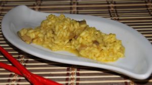 risotto allo zafferano e funghi