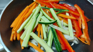 verdure tagliate in padella