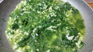 riso con spinaci in padella