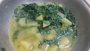 spinaci e patate cotti