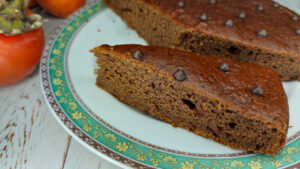 torta di cachi e cioccolato