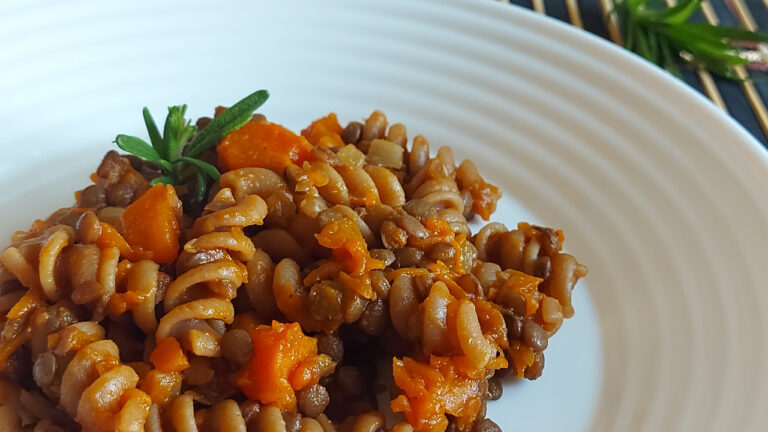 pasta zucca e lenticchie